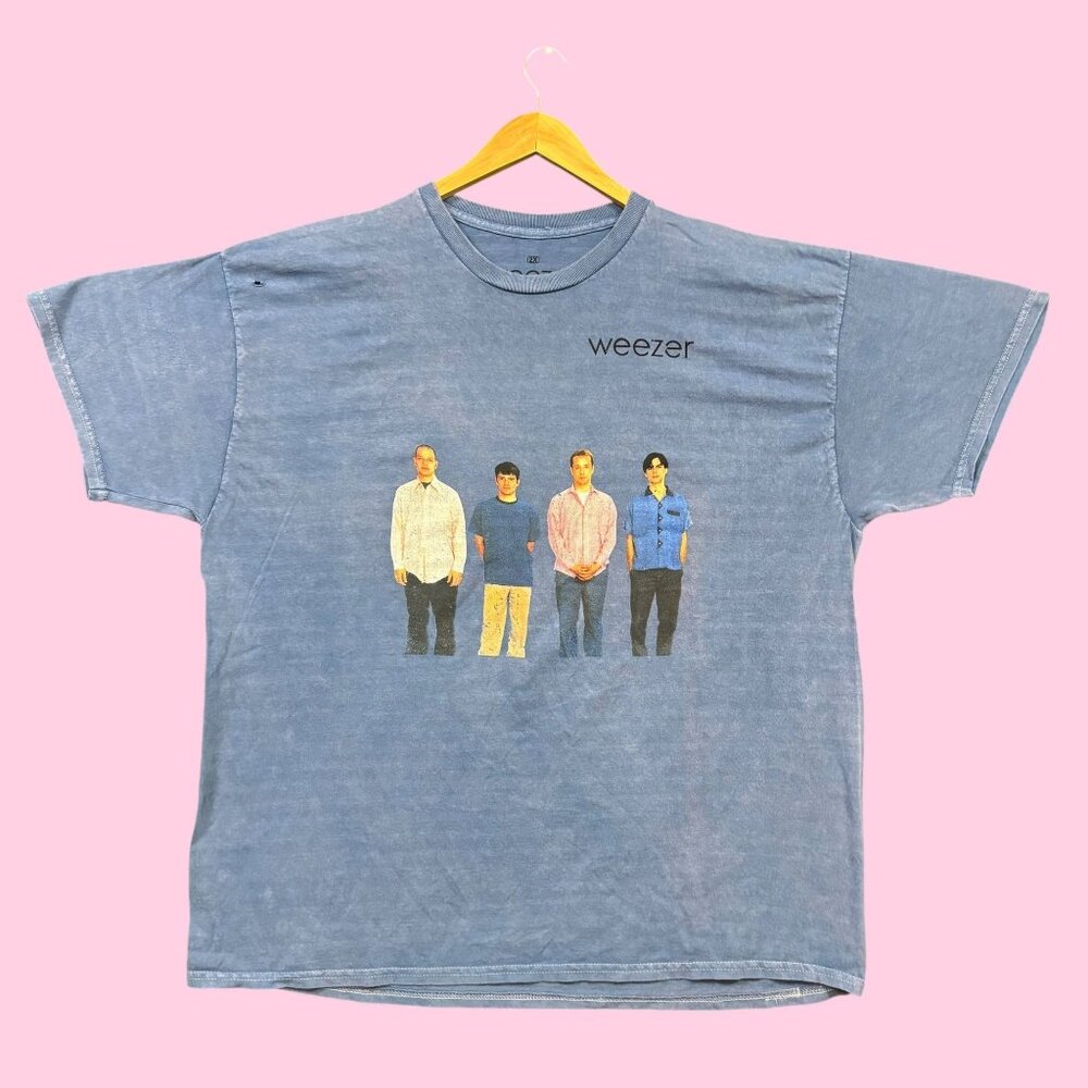 Weezer The Blue Album Tour Rock Band Mineral Wash Tee 2X